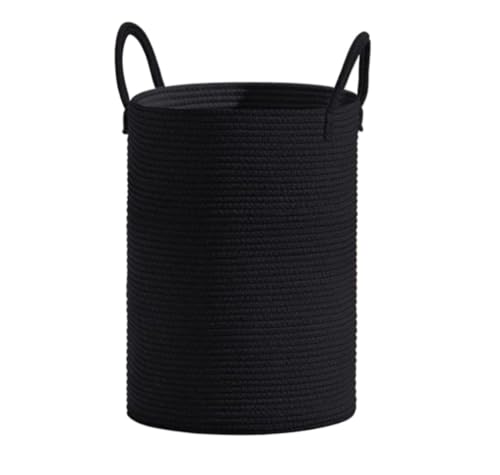 Wäschesammler Wäschetonne Wäschekorb Aus Baumwollseil Mit Griffen, Gewebter, Für Schmutzige Kleidung, Für Wohnzimmer Und Schlafzimmer Laundry Basket(C,38 * 45cm) von GTOULHH