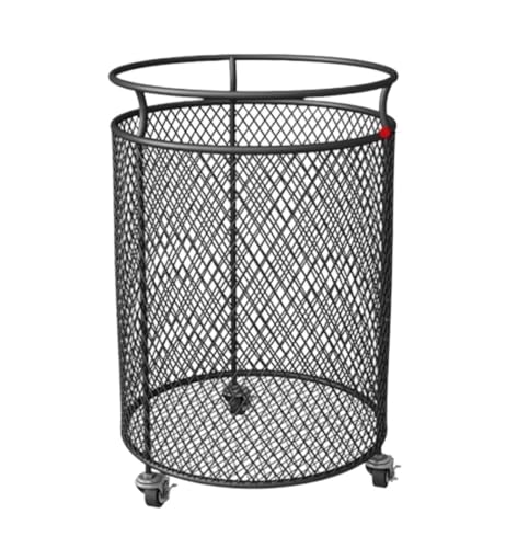 Wäschesammler Wäschetonne Wäschekorb Aus Metall Mit Rollen, Für Wohnheim, Badezimmer, Schlafzimmer, Waschküche Laundry Basket(A-Black) von GTOULHH