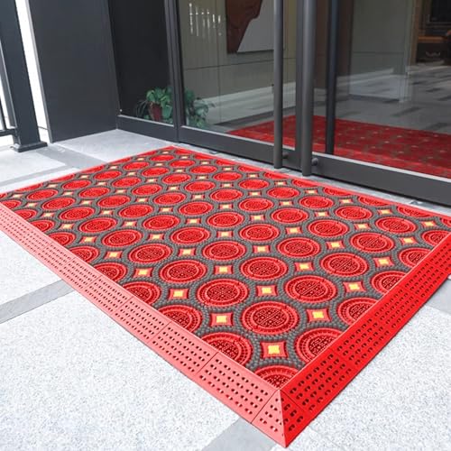 Fußmatte für Außen Schmutzfänger Fußmatte für Den Außenbereich Schlammmatten mit Gummirücken Fußmatte für Den Eingangsbereich Terrasse(75x105cm/29.5x41.3in) von GTPBAO