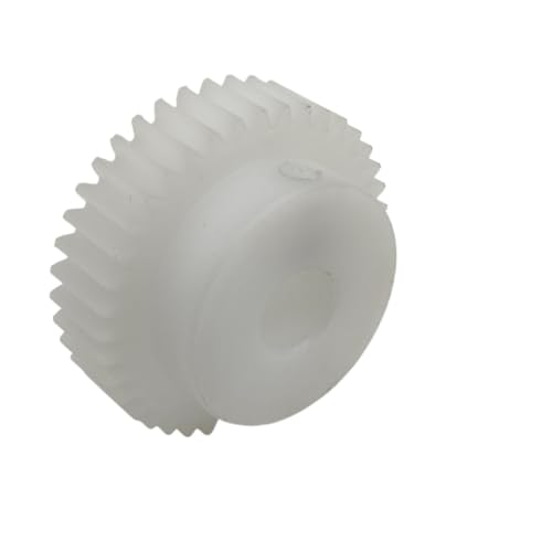GTPBAO 1 Stück Kunststoff-Stirnrad 1 Modul 40 Zähne weißes POM-Stirnrad mit Stufe 1M 40T gerade Zähne zylindrische Getriebeschraube M5 Lenkungshardware(12mm) von GTPBAO