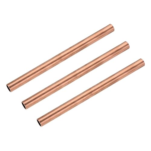 GTPBAO 3-teiliges Kupferrohr-Set, hohles gerades Rohr for Heimwerkerarbeiten und Wäscheständer gerade(15mm x 0.5mm x 100mm) von GTPBAO