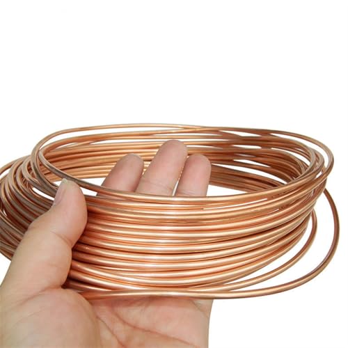 GTPBAO 99,9% reines Kupferdrahtrohr, Klimaanlagenkühlung, DIY-Handwerk, weiche Kupferrohrspule, Außendurchmesser 2 mm, 3 mm, 4 mm, 5 mm, 6 mm, 8 mm, 12 mm gerade(2 meter 6mm x 1.5mm) von GTPBAO