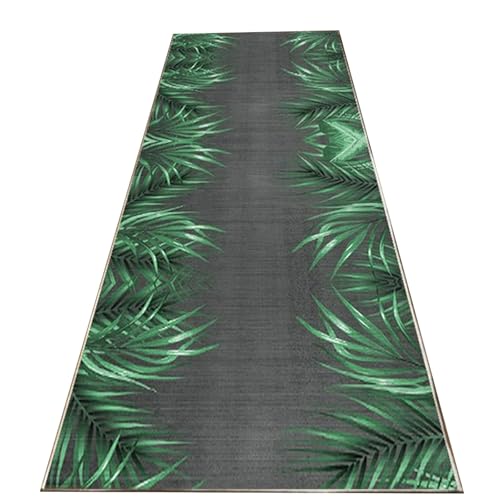 GTPBAO Grau & Grün Läufer für Den Flur Balkonmatte mit Rutschfester Rückseite Länge 950cm 750cm 550cm 350cm 150cm(80x350cm/2.6x11.5ft) von GTPBAO