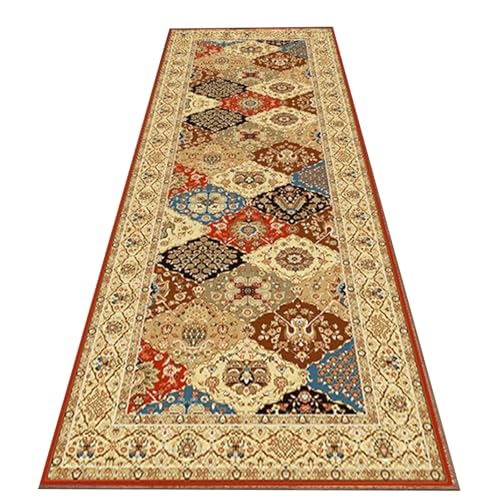 GTPBAO Klassischer Flurteppich, Rutschfester Teppich für Den Loungebereich, Breite 140cm 120cm 100cm 80cm 60cm(80x950cm/2.6x31.2ft) von GTPBAO