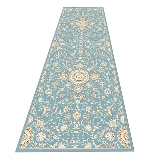 GTPBAO Romantisch Blaue Eingangsmatte – Flurläufer für Esszimmer Waschküche Balkon Waschbar Flurfrei(1.1x3m/3.6x9.8ft) von GTPBAO