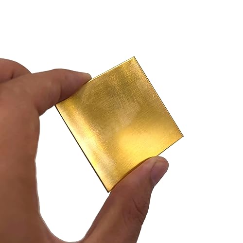 Metallplatte Messingplattenstärke 0,1 mm bis 6 mm, kleines Messingblech, CNC-Rahmen, Modellform, DIY-Konstruktion, 1 Stück kupfer mechanisch (Color : Thickness 0.5, Size : 50x50mm) von GTPBAO