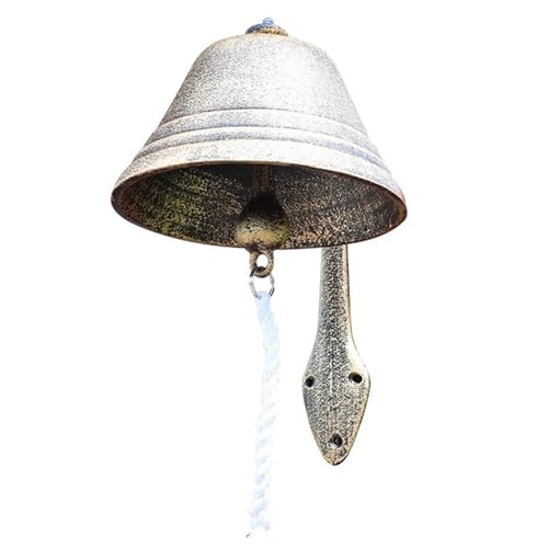 Türglocke Gusseisen Glocke Antike Türklingel Aus Gusseisen, Übergroß Klingelnde Türklingel für Innenhof Restaurant Schule, Retro-Look & Wandmontage von GTPBAO