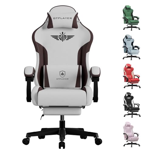 GTPLAYER Gaming Stuhl, Ergonomischer Gamer Stuhl aus Stoff mit Lendenwirbelstütze, PC-Stuhl mit verbreiterter Rückenlehne, Belastbar bis 150 kg, Braun GTPLAYER Gaming Stuhl, Ergonomischer Gamer Stuhl aus Stoff mit Lendenwirbelstütze, PC-Stuhl mit verbreiterter Rückenlehne, Belastbar bis 150 kg, Braun von GTPLAYER