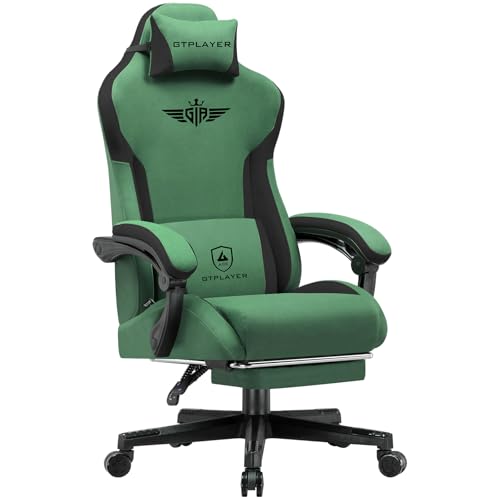 GTPLAYER Gaming Stuhl, Ergonomischer Gamer Stuhl aus Stoff mit Lendenwirbelstütze, PC-Stuhl mit verbreiterter Rückenlehne, Belastbar bis 150 kg, Grün GTPLAYER Gaming Stuhl, Ergonomischer Gamer Stuhl aus Stoff mit Lendenwirbelstütze, PC-Stuhl mit verbreiterter Rückenlehne, Belastbar bis 150 kg, Grün von GTPLAYER