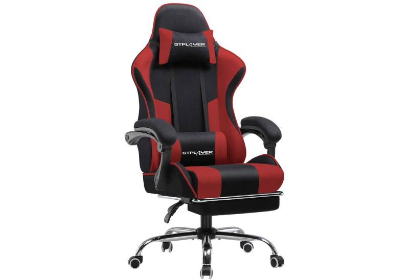 GTPLAYER Gaming-Stuhl Bürostuhl mit Massagefunktion, Fußstütze, Kopfstütze (Packung), Ergonomischer Gamer Stuhl Maximale Belastung 150 kg, 360° drehbar von GTPLAYER