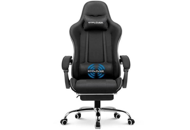 GTPLAYER Gaming-Stuhl Bürostuhl mit Massagefunktion, Fußstütze, Kopfstütze (Packung), Ergonomischer Gamer Stuhl Maximale Belastung 150 kg, 360° drehbar von GTPLAYER