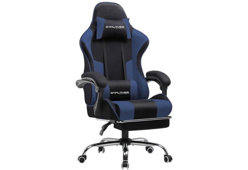 GTPLAYER Gaming-Stuhl Bürostuhl mit Massagefunktion, Fußstütze, Kopfstütze (Packung), Ergonomischer Gamer Stuhl Maximale Belastung 150 kg, 360° drehbar von GTPLAYER
