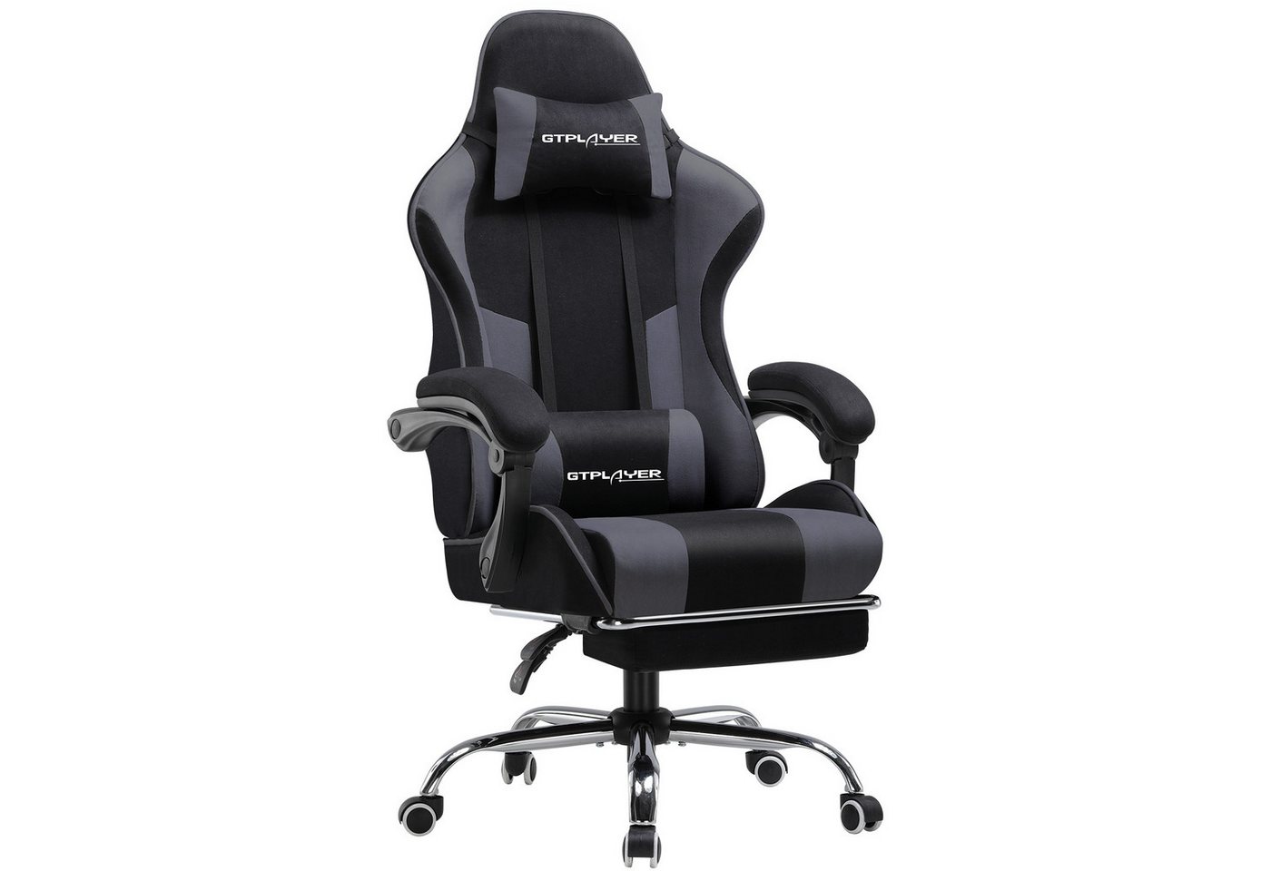 GTPLAYER Gaming-Stuhl Bürostuhl mit Massagefunktion, Fußstütze, Kopfstütze (Packung), Ergonomischer Gamer Stuhl Maximale Belastung 150 kg, 360° drehbar von GTPLAYER