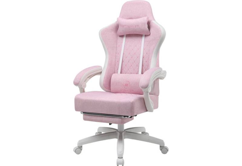 GTPLAYER Gaming-Stuhl Ergonomischer Gaming Sessel Schreibtischstuhl mit Stoffoberfläche (Pacekung), Federsitzkissen mit Fußstütze von GTPLAYER