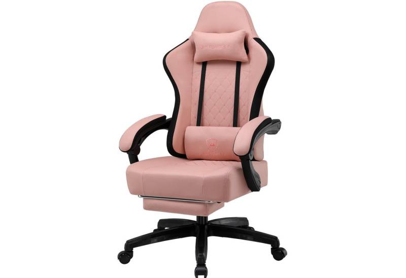 GTPLAYER Gaming-Stuhl Ergonomischer Gaming Sessel Schreibtischstuhl mit Stoffoberfläche (Pacekung), Federsitzkissen mit Fußstütze von GTPLAYER
