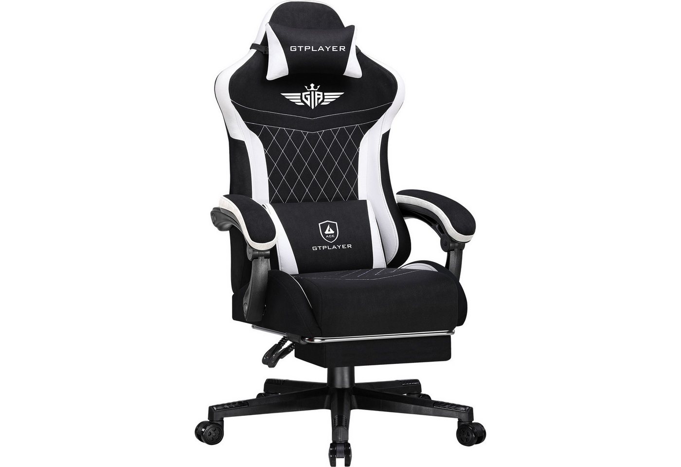 GTPLAYER Gaming-Stuhl Ergonomischer Gaming Sessel Schreibtischstuhl mit Stoffoberfläche (Pacekung), Federsitzkissen von GTPLAYER