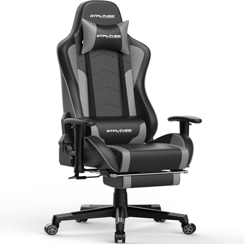 GTPLAYER Gaming Stuhl Gamer Stuhl mit Fußstütze Bluetooth Lautsprecher Ergonomischer Bürostuhl Computerstuhl Schreibtischstuhl PC Stuhl mit verstellbare Rückenlehne 150 kg Belastbarkeit grau GTPLAYER Gaming Stuhl Gamer Stuhl mit Fußstütze Bluetooth Lautsprecher Ergonomischer Bürostuhl Computerstuhl Schreibtischstuhl PC Stuhl mit verstellbare Rückenlehne 150 kg Belastbarkeit grau von GTPLAYER