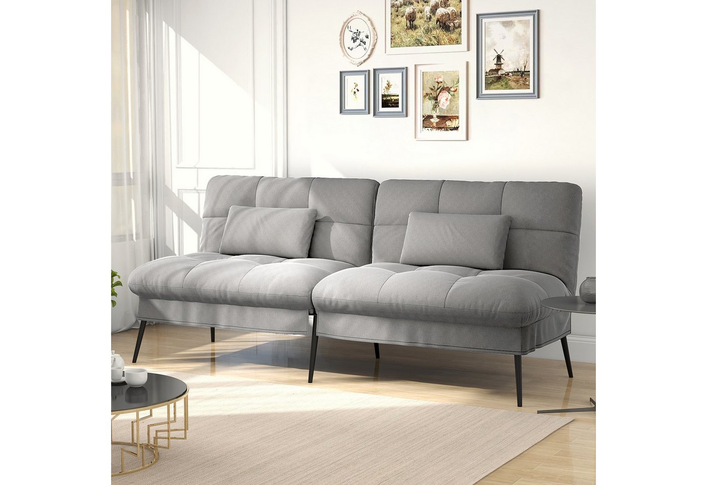 GTPLAYER Schlafsofa Bettsofa mit Schlaffunktion, Klappsofa, mit Schubladen und Rollen 80 * 50*(73-115) cm von GTPLAYER