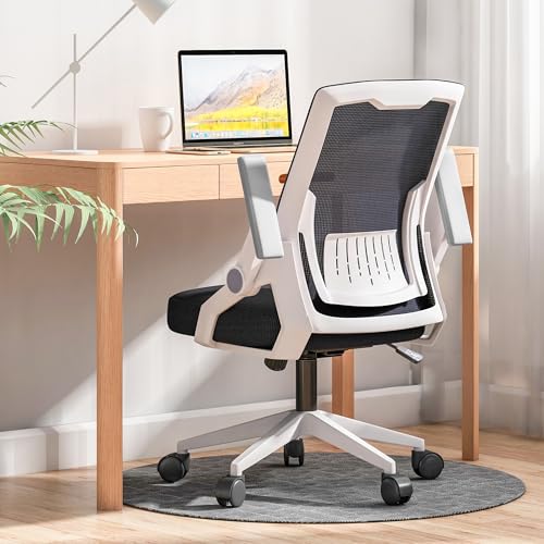 GTPOFFICE Ergonomischer Bürostuhl, Computer-Schreibtischstuhl, bequem mit verstellbarer Lendenwirbelstütze, mittlere Rückenlehne, Netz-Bürostuhl mit hochklappbarer Armlehne, Kippfunktion, Arbeitsstuhl GTPOFFICE Ergonomischer Bürostuhl, Computer-Schreibtischstuhl, bequem mit verstellbarer Lendenwirbelstütze, mittlere Rückenlehne, Netz-Bürostuhl mit hochklappbarer Armlehne, Kippfunktion, Arbeitsstuhl von GTPOFFICE