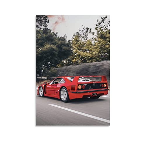 Supercar Poster Ferrari F40 Poster, dekoratives Gemälde, Leinwand, Wandposter und Kunstbild, modernes Familien-Schlafzimmer, 30 x 45 cm von GTRE