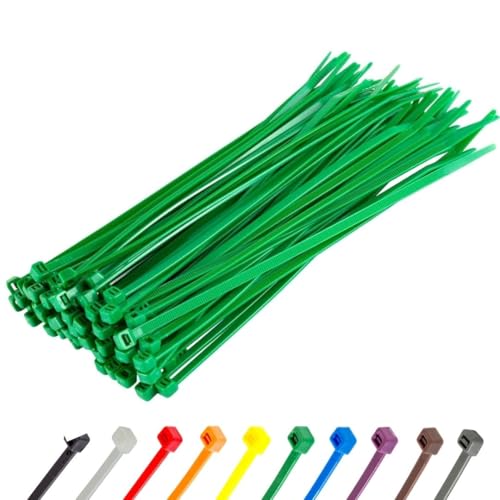 GTSE 100 Packung grüne Kabelbinder, 200 mm x 2,5 mm Premium-Kabelbinder, hochwertige Nylon-Kabelbinder GTSE 100 Packung grüne Kabelbinder, 200 mm x 2,5 mm Premium-Kabelbinder, hochwertige Nylon-Kabelbinder von GTSE