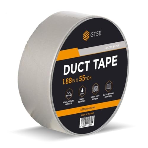 GTSE - Gewebeband Silber - 48 mm x 50 m - strapazierfähiges Panzerband - wasserdichtes Klebeband zum Reparieren, Befestigen, Bündeln, Verstärken und Abdichten, 1 Rolle von GTSE