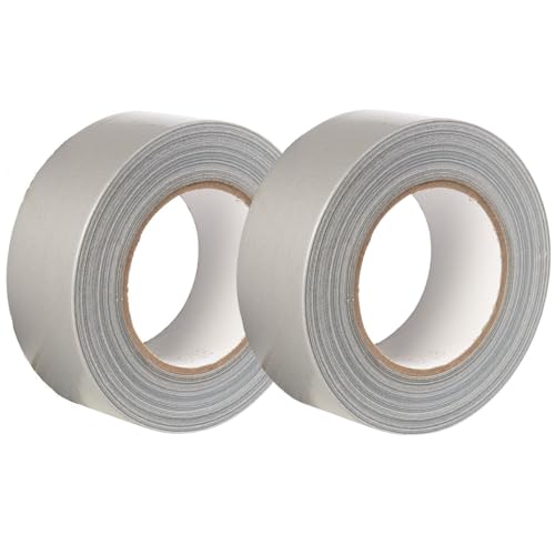 GTSE - Gewebeband Silber - 48 mm x 50 m - strapazierfähiges Panzerband - wasserdichtes Klebeband zum Reparieren, Befestigen, Bündeln, Verstärken und Abdichten, 2 Rollen von GTSE