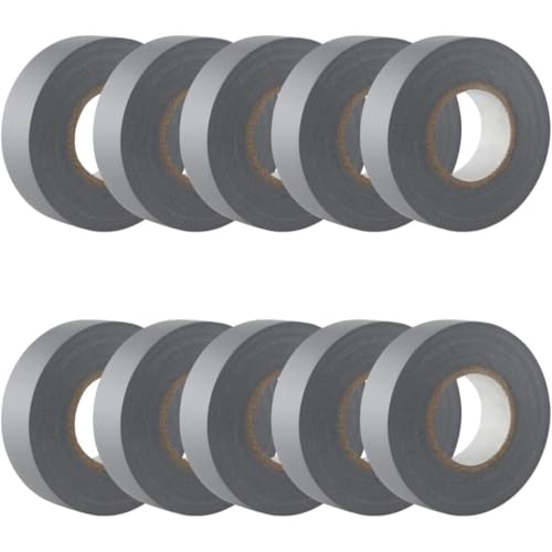 GTSE - Isolierband Grau - 19 mm x 20 m - strapazierfähiges, selbstklebendes Isolierband - zum Schutz, Bündeln und Reparieren von Kabeln - 10 Rollen von GTSE