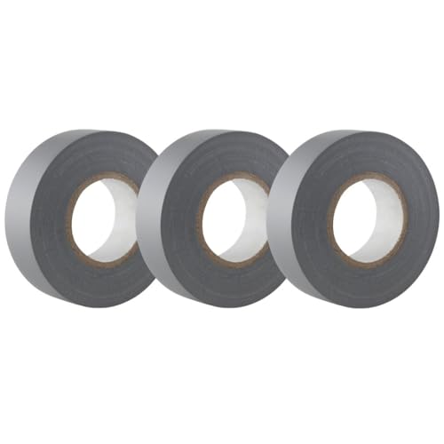 GTSE - Isolierband Grau - 19 mm x 20 m - strapazierfähiges, selbstklebendes Isolierband - zum Schutz, Bündeln und Reparieren von Kabeln - 3 Rollen von GTSE