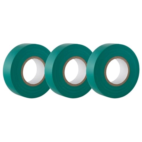 GTSE - Isolierband Grün - 19 mm x 20 m - strapazierfähiges, selbstklebendes Isolierband - zum Schutz, Bündeln und Reparieren von Kabeln - 3 Rollen von GTSE