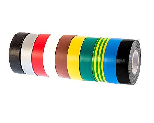 GTSE - Isolierband Multi - 19 mm x 33 m - strapazierfähiges, selbstklebendes Isolierband - zum Schutz, Bündeln und Reparieren von Kabeln - 10 Rollen von GTSE