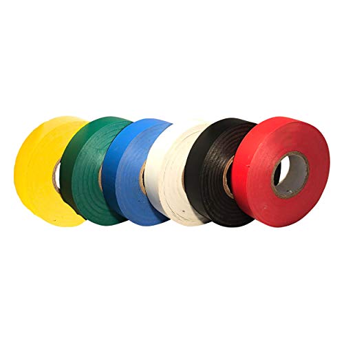 GTSE - Isolierband Multi - 19 mm x 33 m - strapazierfähiges, selbstklebendes Isolierband - zum Schutz, Bündeln und Reparieren von Kabeln - 6 Rollen von GTSE