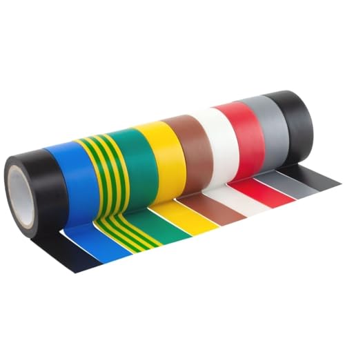 GTSE - Isolierband Multi - 19 mm x 5 m - strapazierfähiges, selbstklebendes Isolierband - zum Schutz, Bündeln und Reparieren von Kabeln - 10 Rollen von GTSE