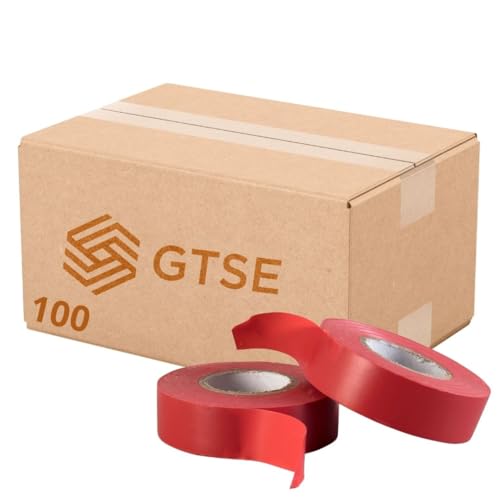 GTSE - Isolierband Rot 100 Rollen - 19 mm x 20 m - strapazierfähiges, selbstklebendes Isolierband - zum Schutz, Bündeln und Reparieren von Kabeln von GTSE