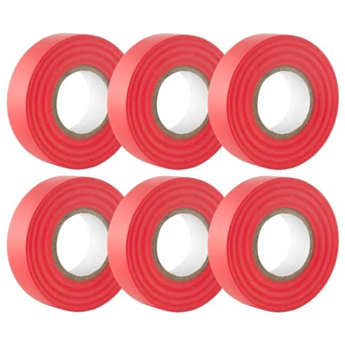 GTSE - Isolierband Rot - 19 mm x 20 m - strapazierfähiges, selbstklebendes Isolierband - zum Schutz, Bündeln und Reparieren von Kabeln - 6 Rollen von GTSE
