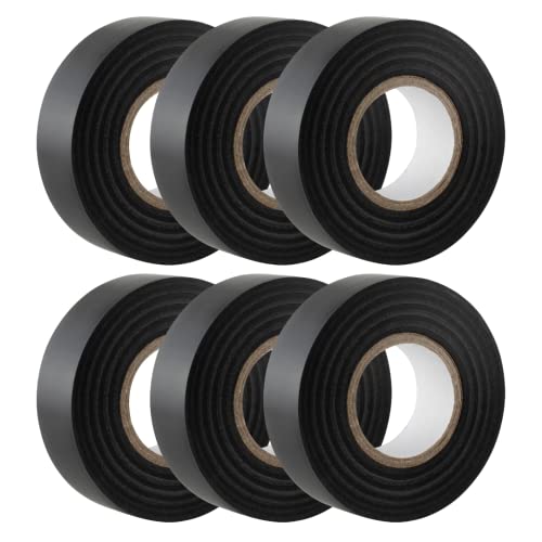 GTSE - Isolierband Schwarz - 19 mm x 20 m - strapazierfähiges, selbstklebendes Isolierband - zum Schutz, Bündeln und Reparieren von Kabeln - 6 Rollen von GTSE