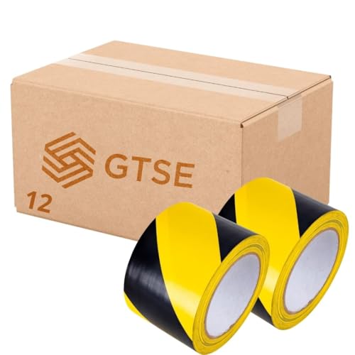 GTSE - Markierungsklebeband - 100 mm x 33 m - Selbstklebendes Absperrband - Gestreiftes Warnband zur Boden und Sicherheitsmarkierung, Flatterband - Gelb/Schwarz, 12 Rollen GTSE - Markierungsklebeband - 100 mm x 33 m - Selbstklebendes Absperrband - Gestreiftes Warnband zur Boden und Sicherheitsmarkierung, Flatterband - Gelb/Schwarz, 12 Rollen von GTSE