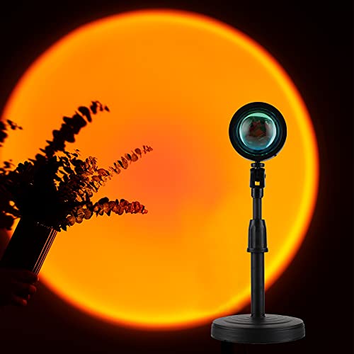 GTTFAE Sunset Lampe (Sonnenuntergang Lampe) Dimmbar mit Höhenverstellung & 180° Drehung – USB-Projektor für Romantische Beleuchtung, Selfie-Licht, Schlafzimmer, Wohnzimmer, Partydekoration von GTTFAE