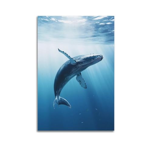 GTTHOK Meerestier-Poster, Wal, dekoratives Gemälde, Leinwand-Kunstbild, 30 x 45 cm GTTHOK Meerestier-Poster, Wal, dekoratives Gemälde, Leinwand-Kunstbild, 30 x 45 cm von GTTHOK