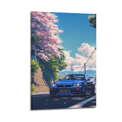 JDM Auto-Poster für Skyline R34 GTR, Sportwagen, dekoratives Gemälde, Leinwand, Kunstbild, 60 x 90 cm JDM Auto-Poster für Skyline R34 GTR, Sportwagen, dekoratives Gemälde, Leinwand, Kunstbild, 60 x 90 cm von GTTHOK