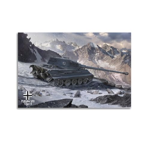 WW2 Vintage Panzer-Poster Deutscher schwerer Panzer – Tiger II, dekoratives Gemälde, Leinwand-Kunstbild, 40 x 60 cm WW2 Vintage Panzer-Poster Deutscher schwerer Panzer – Tiger II, dekoratives Gemälde, Leinwand-Kunstbild, 40 x 60 cm von GTTHOK