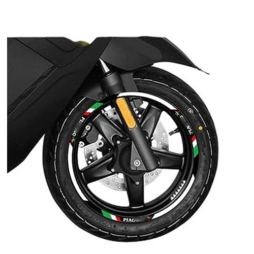 GTUOEQV Dekorative Bande Für P&iaggio Für X7 Für P&iaggio Für X7 Motorrad Rad Aufkleber Streifen Reflektierende Felge(A6) von GTUOEQV