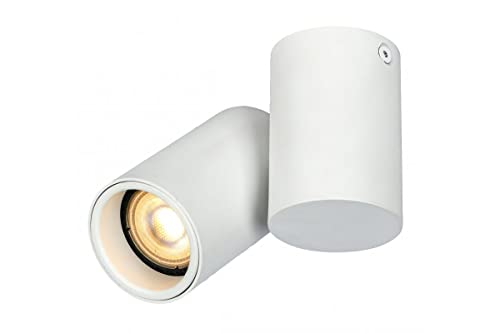 GTV lighting - Deckenleuchte LUPO - Beweglicher Kopf - Aluminium - 11.6x5.6x11.5 - IP20, 1*GU10, max. 50W - rund weiß - Spot-Deckenleuchte - für stilvolle Büros, moderne Wohnungen und Häuser von GTV