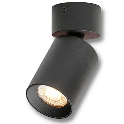 GTV lighting - LED Deckenlampe FARGO MINI 2 - Deckenspot 1-flammig - Dreh und Schwenkbar Deckenstrahler Spotleuchte Wandspot, GU10 (ohne Leuchenmittel) Schwarz von GTV