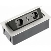 GTV 2-er Tisch-Steckdosenleiste 2 USB-Anschlüsse Silber GTV 2-er Tisch-Steckdosenleiste 2 USB-Anschlüsse Silber von GTV