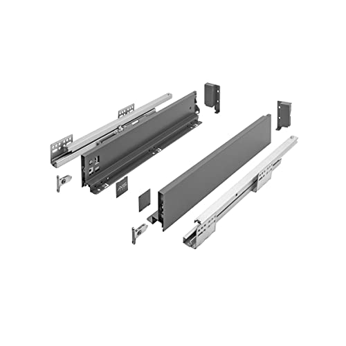 GTV Schubladenschienen AXIS PRO I Schubladenauszüge mit Vollauszug I Anthrazit I Belastbarkeit bis 40 kg I Push to Open Systeme I den Freien Zugang I Breite: 300 mm I Höhe: 86 mm von GTV