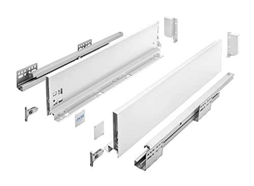 GTV Schubladenschienen AXIS PRO I Schubladenauszüge mit Vollauszug I Weiß I Belastbarkeit bis 40 kg I Push to Open Systeme I den Freien Zugang I Breite: 300 mm I Höhe: 120 mm von GTV