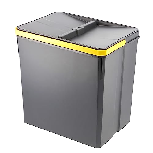 GTV - Abfallsammler AxiSpace, Mülleimer Kapazität 15 L, 10 Stück Set, für Schubladen/Schränke, aus Kunststoff Graphenpartikeln, Vielen Schubladensystemen Kompatibe, Farbe Anthrazit von GTV
