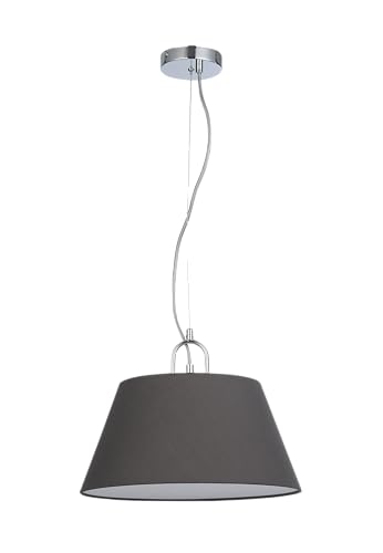 GTV - Deckenlampe Kasel | Hängelampe Ø40cm Breit Wohnzimmerlampe Esstisch Esszimmerlampe E27 Einfarbig 1 Flammig | Grau | AC220-240V, 50/60Hz, 1*E27, max.40W, von GTV