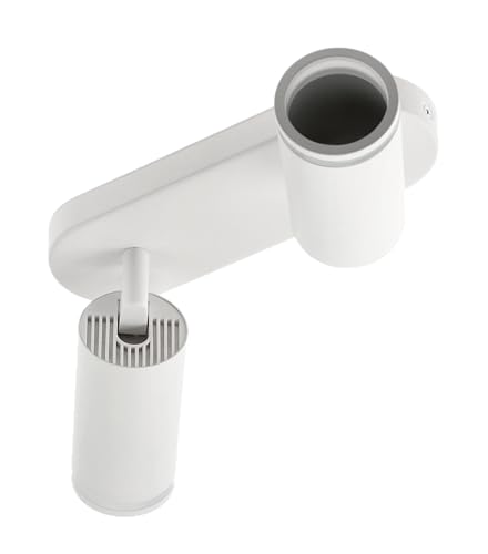 GTV - Deckenleuchte SOLIS | Schwenkbar 2*GU10 | Deckenstrahler 2 Flammig Weiss, Deckenlampe Wandstrahler Drehbar, Spotlight Lampe Deckenspots für Küche, Schlafzimmer, Wohnzimmer (Ohne Leuchtmittel) von GTV